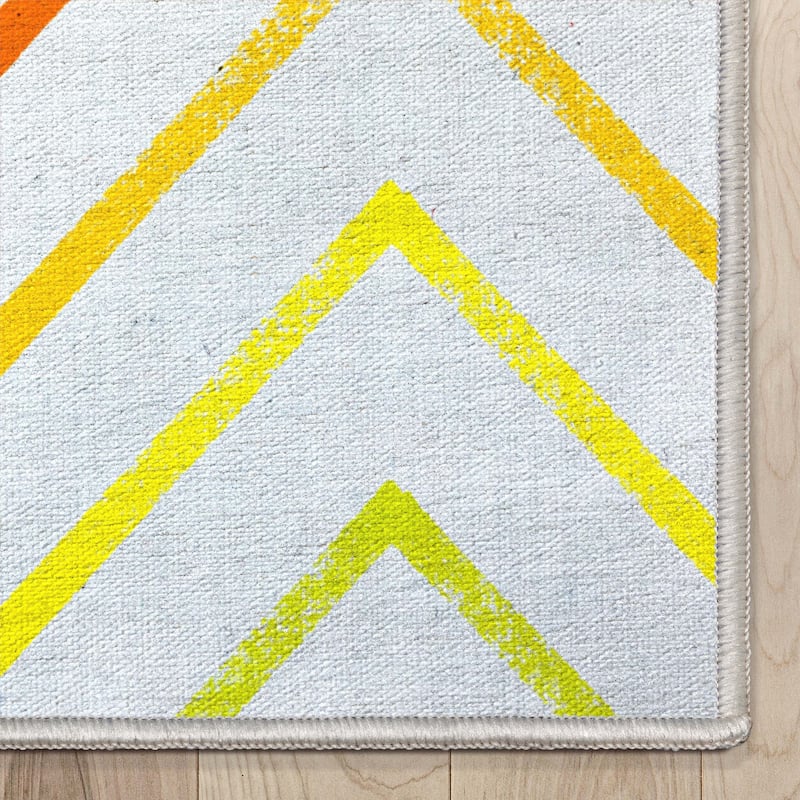 Crayola Zig Zag Multicolor Chevron Area Rug By Well Woven