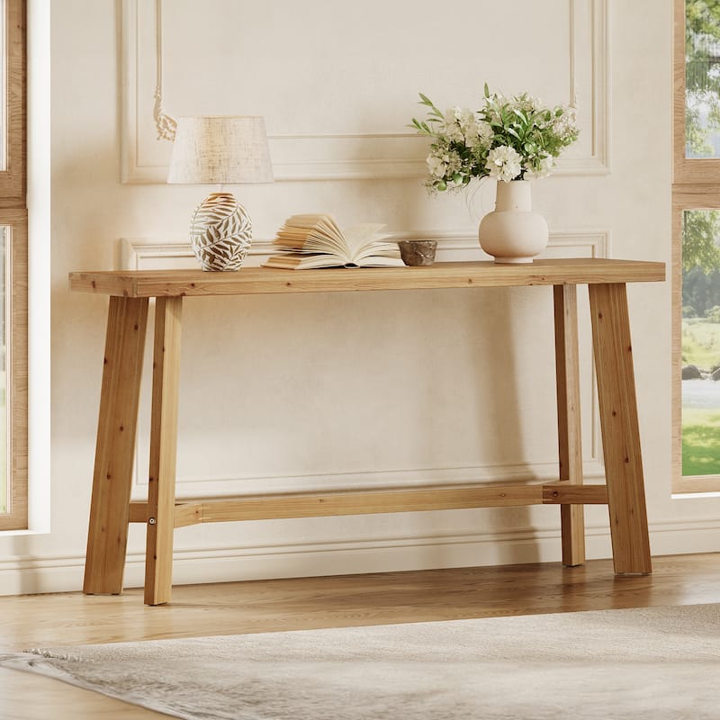63-Inch Solid Wood Console Table for Living Room