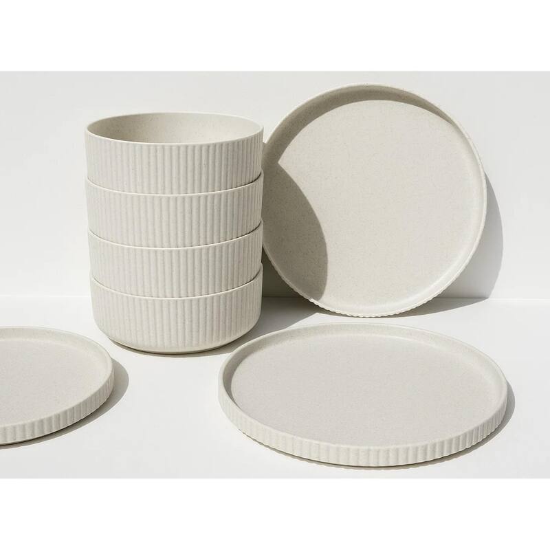 Mesa Wheat Matte White 12 PC Dinnerware Set
