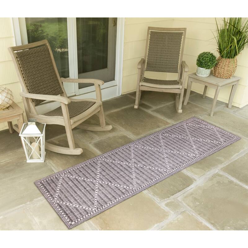 Liora Manne Malibu Checker Diamond Indoor/Outdoor Rug
