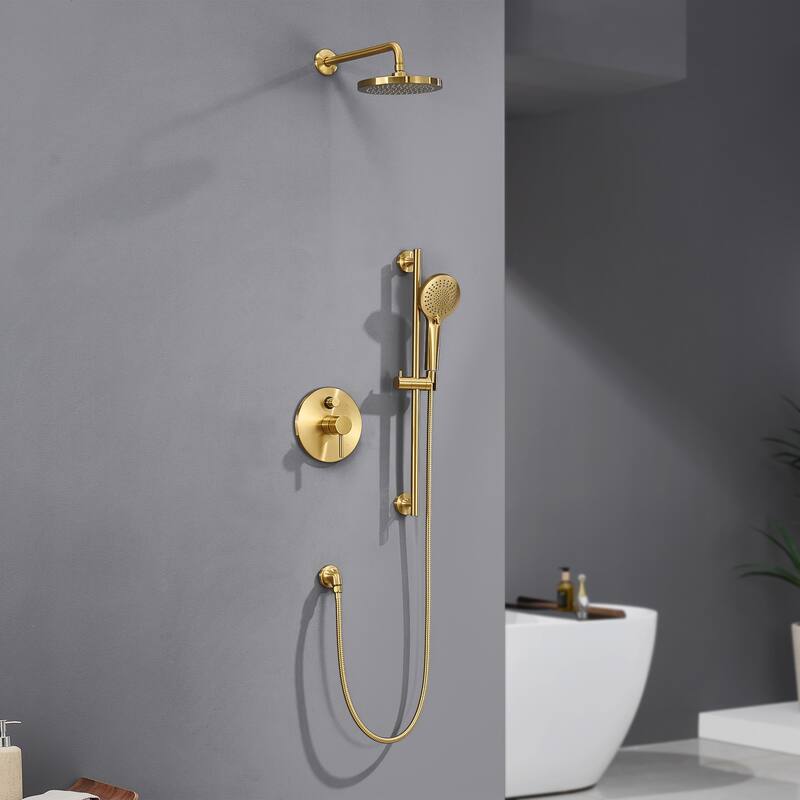 Luxier SS-D02 24 in. Wall Bar Shower Faucet Kit with Valve