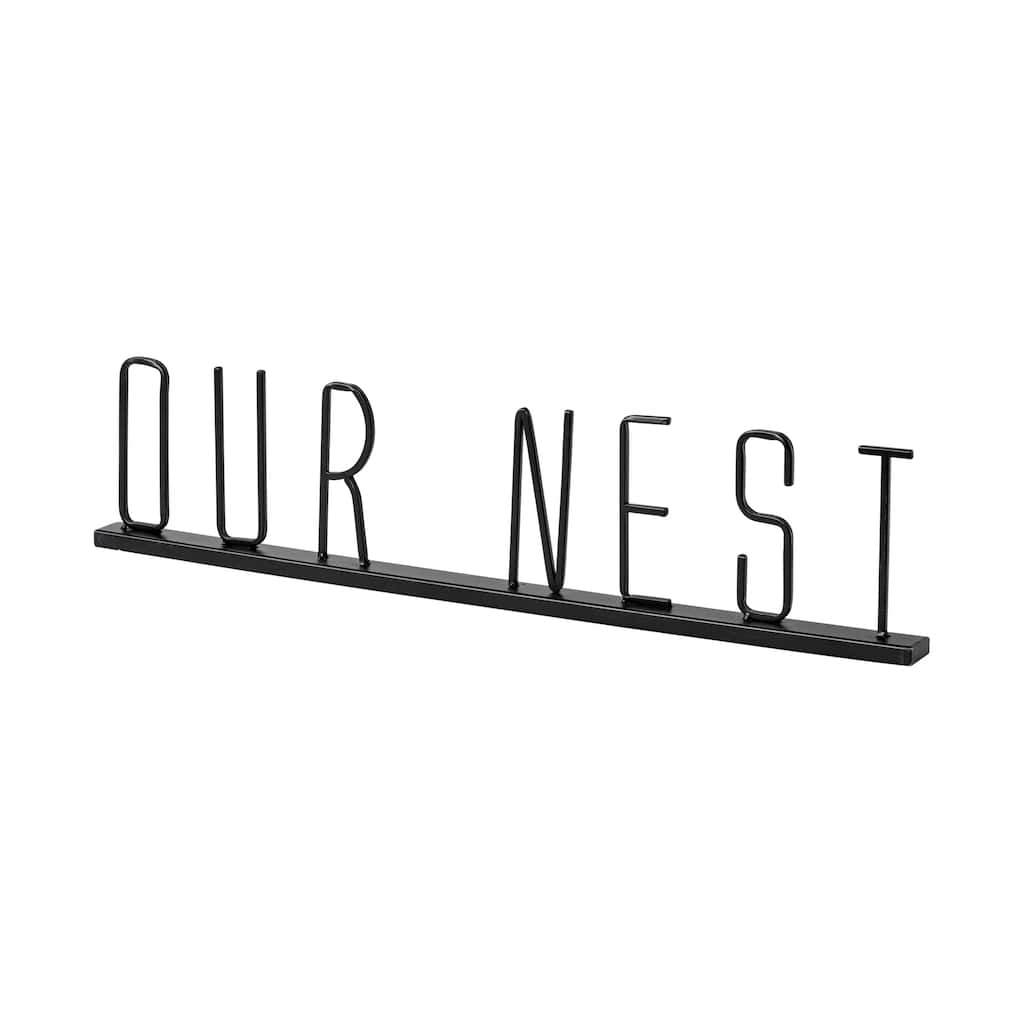 Our Nest 24L x 1W Black Metal Sign - 23.6L x 1.2W x 5.3H