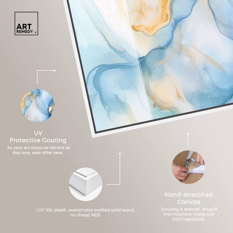 Blue Veined Gold Canvas by Art Remedy