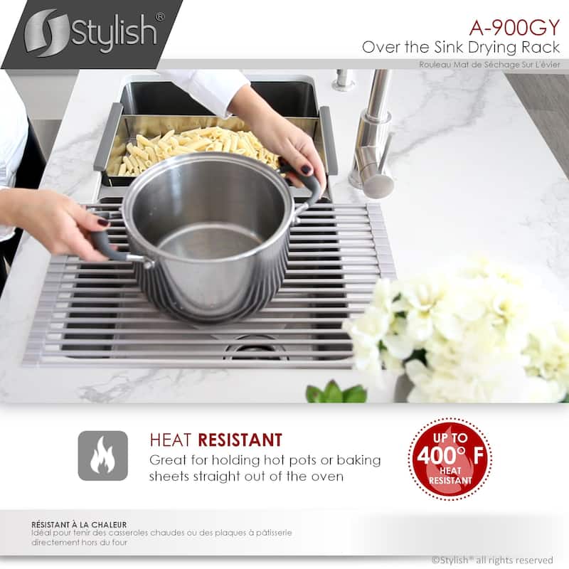 STYLISH Multipurpose Over Sink Roll-Up Dish Drying Rack