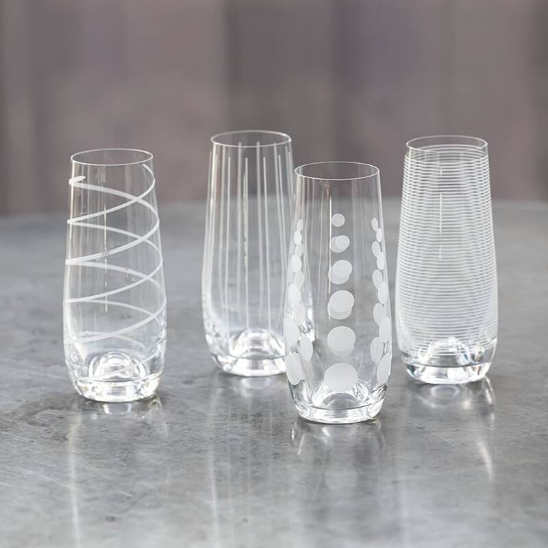 Mikasa Set of 4 Cheers Stemless Flutes - 7.5 Oz