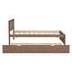 preview thumbnail 31 of 31, Twin Platform Bed Frame with Pull-out Trundle, Rubberwood Headboard, MDF Footboard and Plywood Slats - Space-Saving Slat Bed