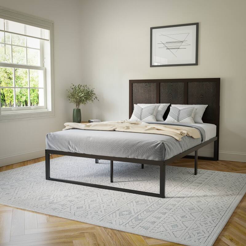 Contemporary Paneled Wooden Headboard Only