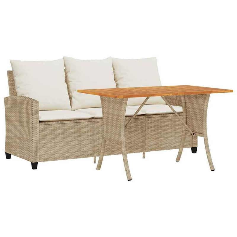 vidaXL Garden Sofa Black and Cream White
