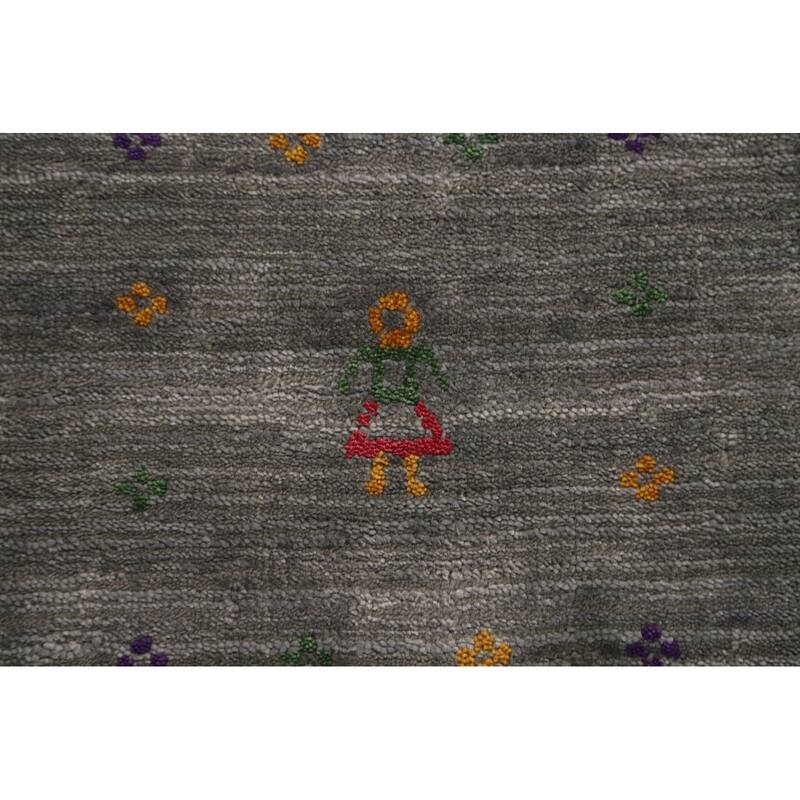Gabbeh Oriental Area Rug Handmade Living Room Silk Carpet - 8'1" x 9'8"
