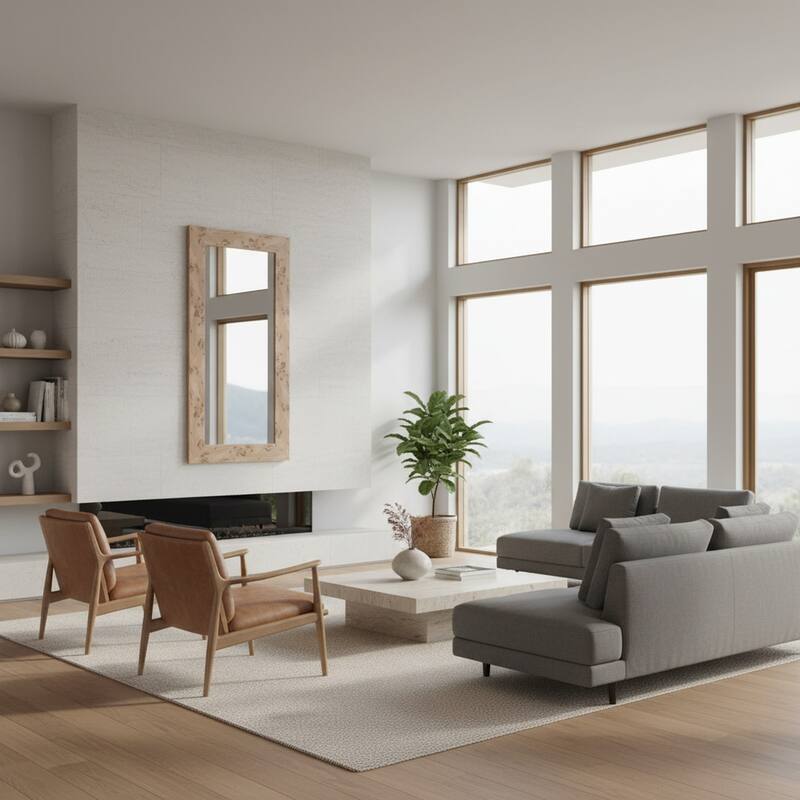 Burled Wall Mirror - 48H x 24W x 1D