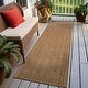 preview thumbnail 58 of 98, World Rug Gallery Border Indoor/Outdoor Flat Woven Area Rug 2' 3" x 6' - Natural