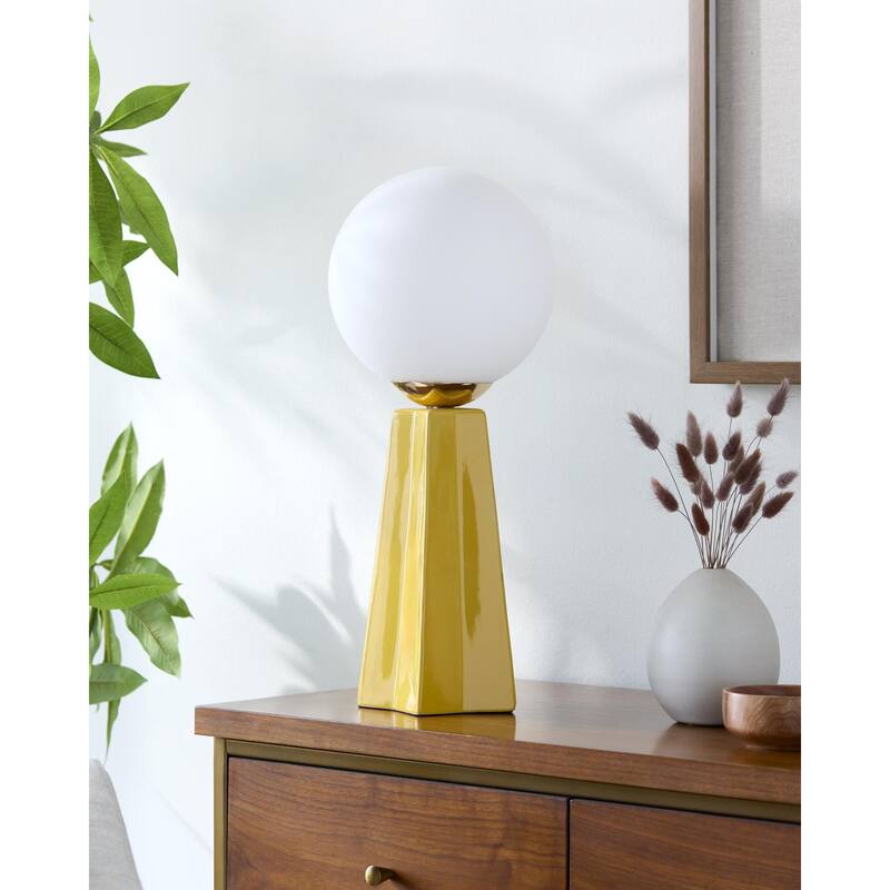 Livabliss Stellan Modern Accent Table Lamp - 18"H x 8"W x 10"D - Bright Yellow