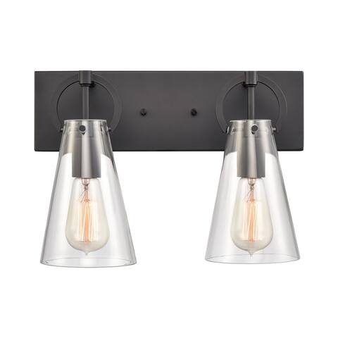 Gabby 2-Light vanity light in Matte Black