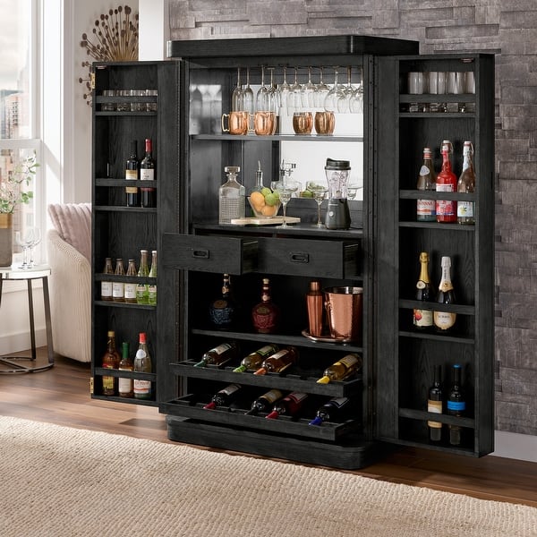 slide 2 of 30, NoMad Bar Wine Storage Cabinet with Keys and LED Lights by iNSPIRE Q Classic