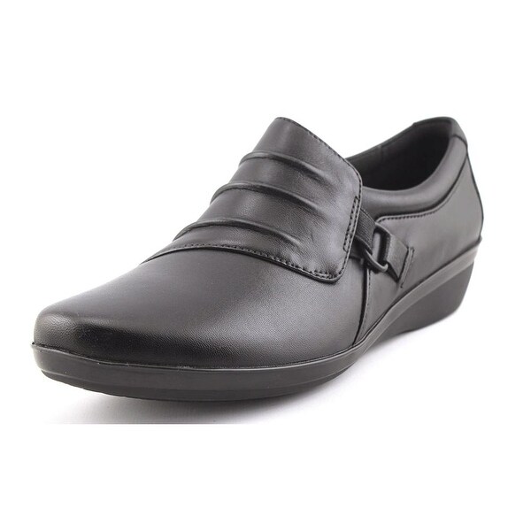 Clarks Narrative Everlay Heidi Women Round Toe Leather Black Loafer