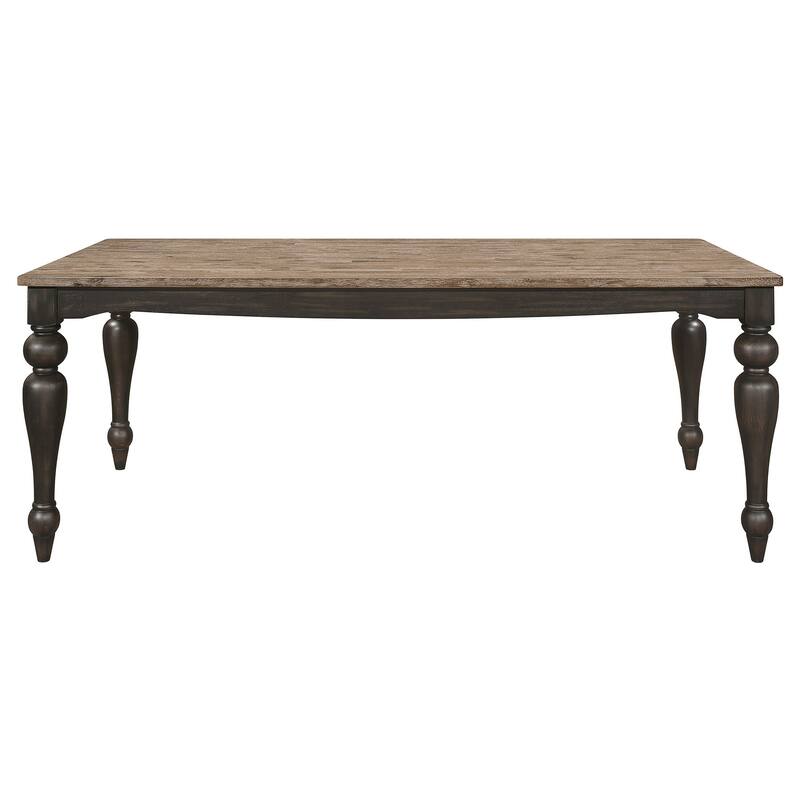 Brad Dining Table, 79 Inch Rectangular, Sand Brown, Charcoal Gray