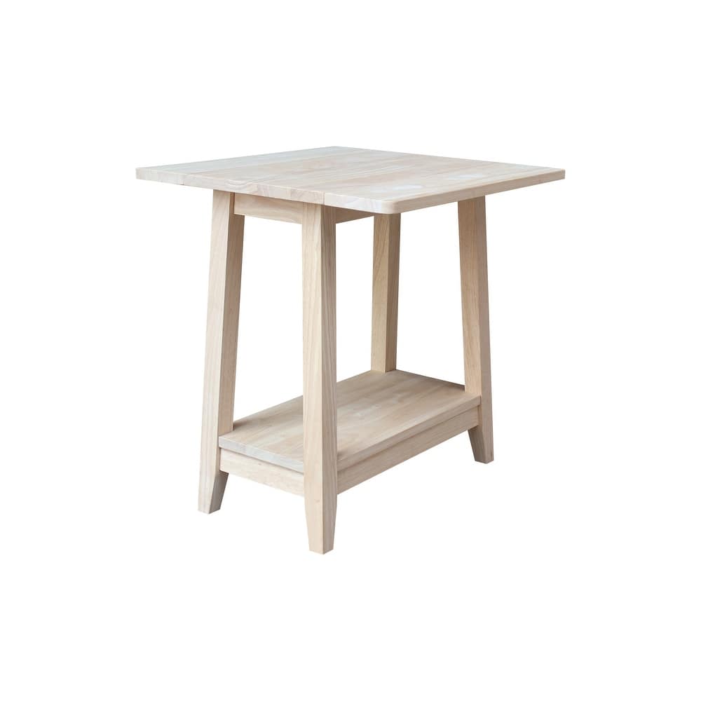 Square Solid Wood Drop Leaf Side Table