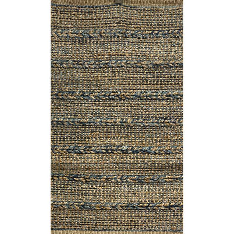 Sevita Hand-Woven Blue Braided Jute Rug