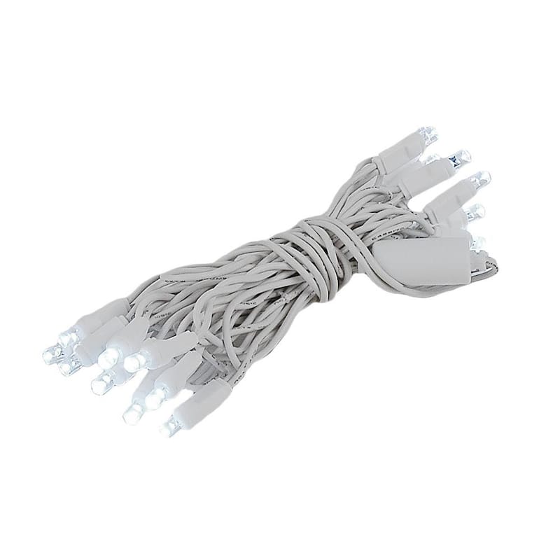 20 Light LED Christmas Mini Light, Warm White, Non-Connectable, White Wire, 8.5’ - White