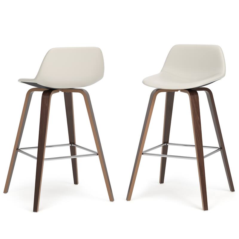 WYNDENHALL Cacey Mid Century Modern Bentwood Counter Height Stool (Set of 2) - 20.7'' x 21.1'' x 36.6
