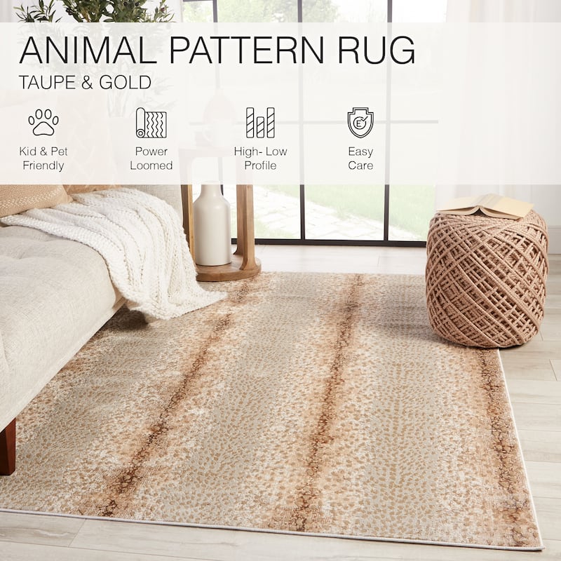 Silver Orchid Axis Animal Print Spotted Area Rug
