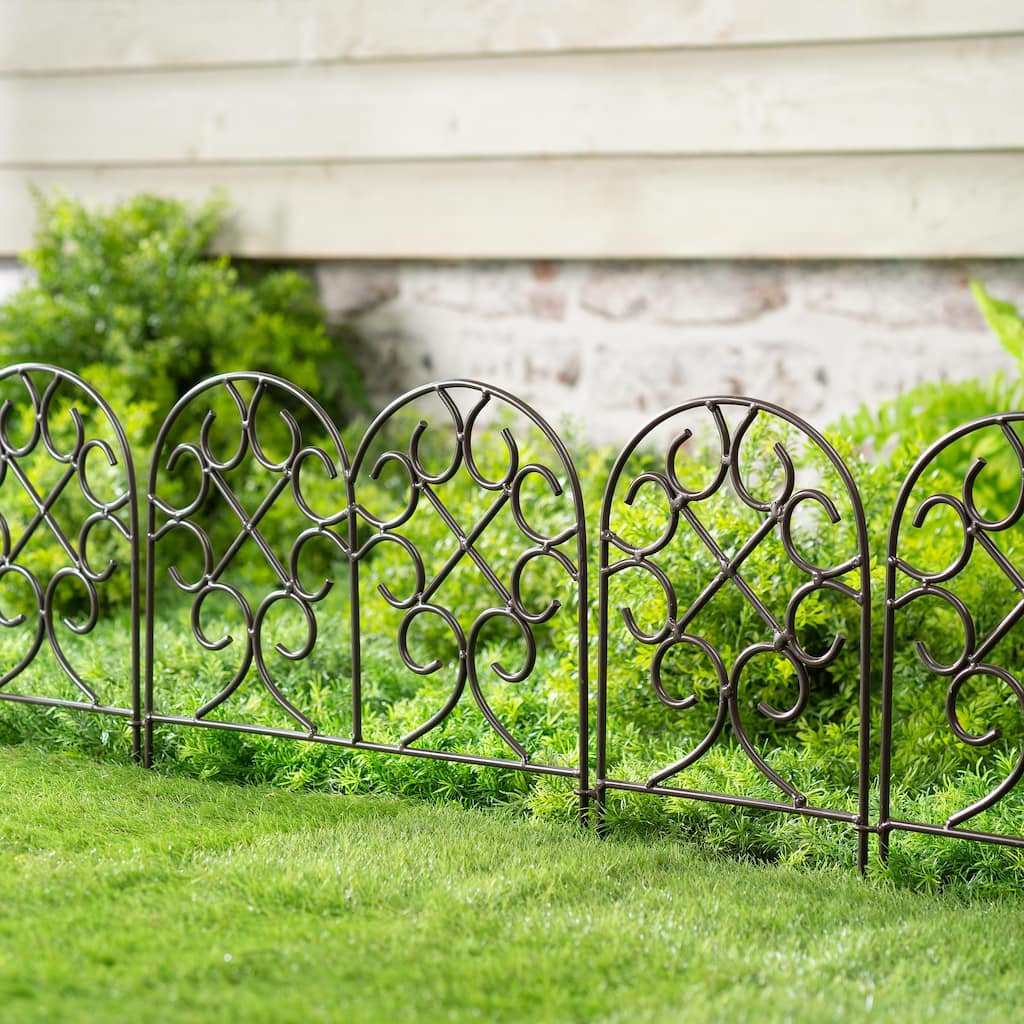 12 ft. Wrought Iron Edging with Ground Stakes and Gunmetal Finish