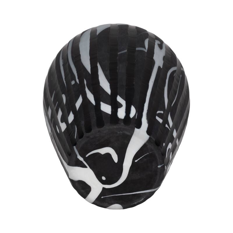 Glass Small Curved Tapered Decorative Vase - Black