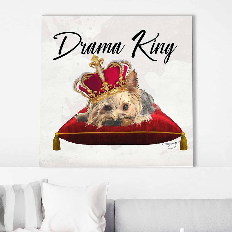 "Drama King Yorkie" by Jodi Print on Canvas