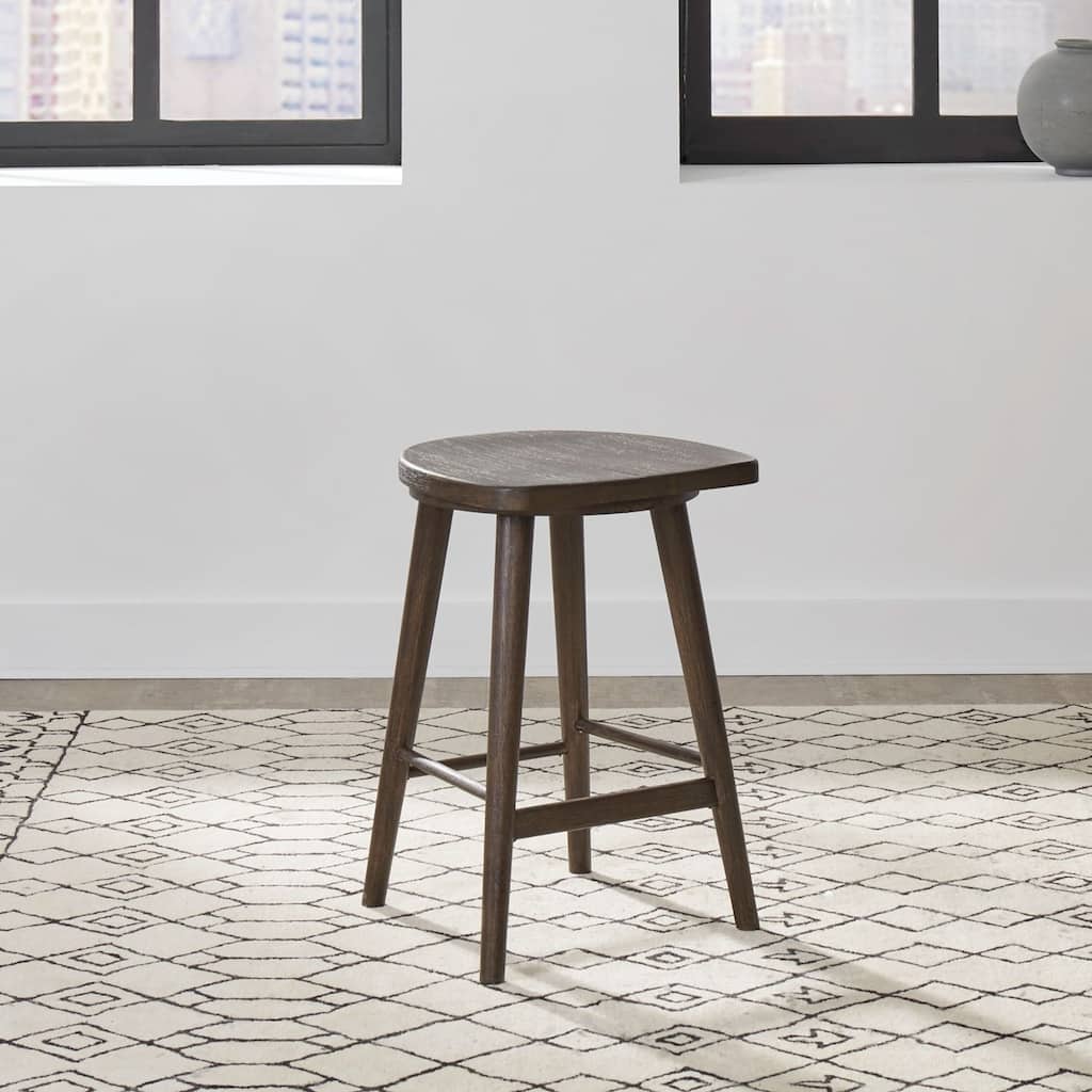 Liberty Furniture City View Console Stool in Coffee Bean Brown - Width 17" x Depth 17" x Height 25"