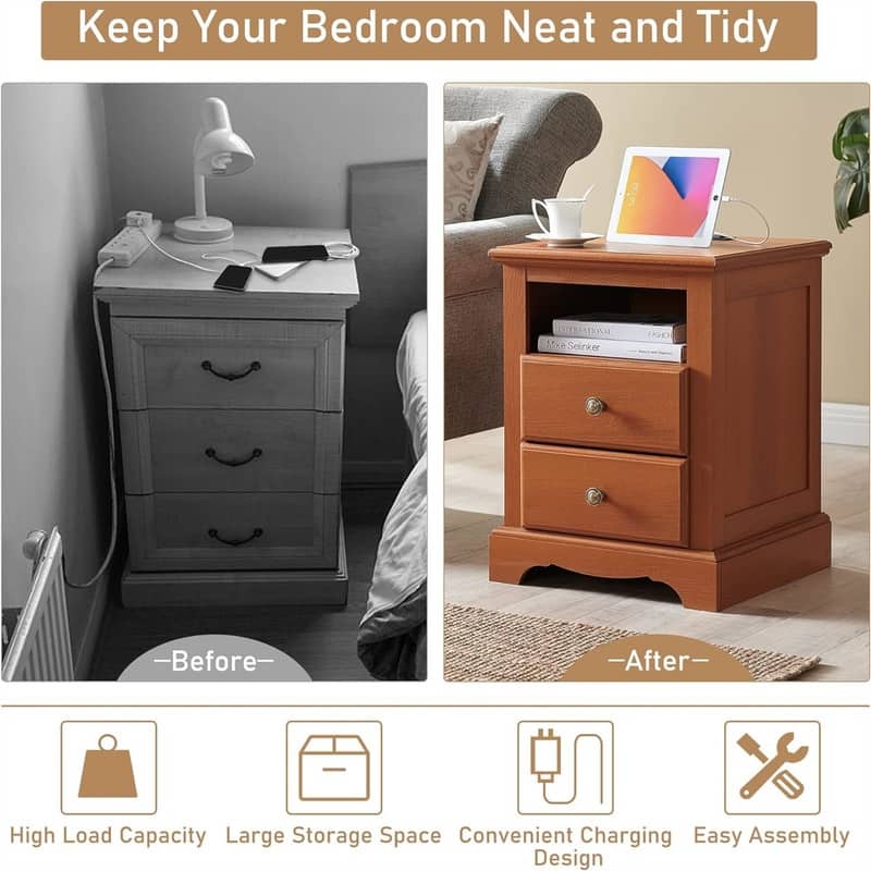 Nightstand with Charging Station