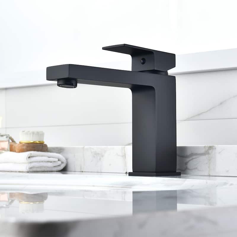 Altair Aalst Single Hole Single Handle Bathroom Faucet in Matte Black