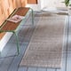 SAFAVIEH Courtyard Terezija Indoor/ Outdoor Waterproof Patio Backyard Rug - 2'3" x 12' Runner - Grey/Black