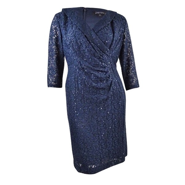 sequin faux wrap dress