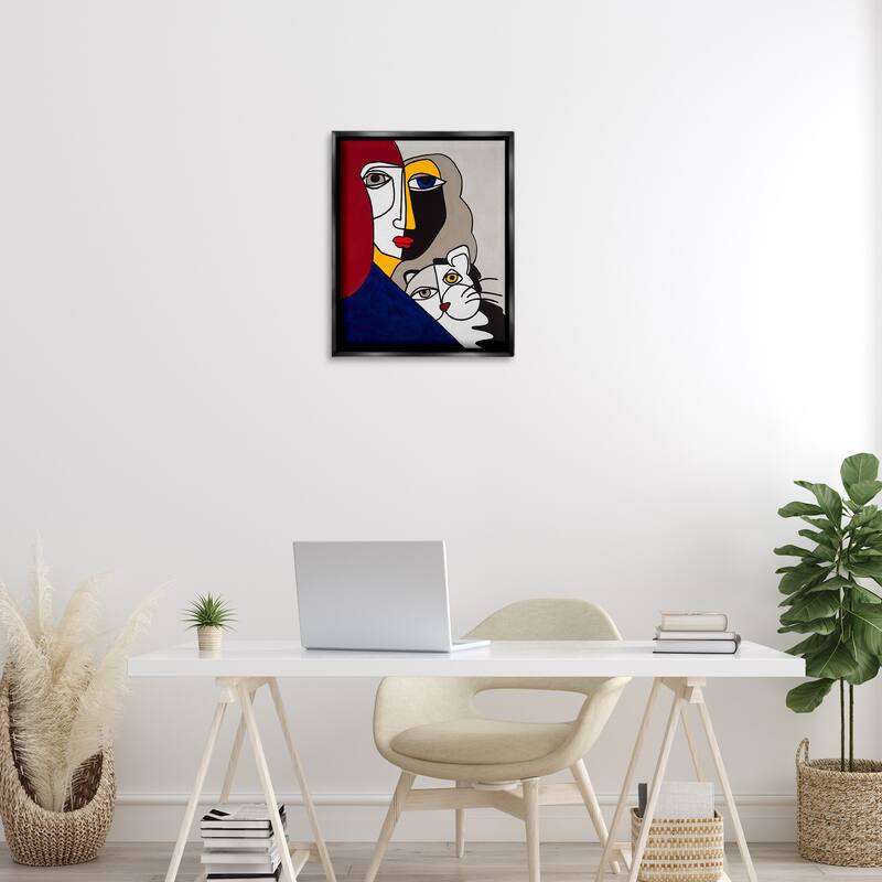 Stupell Bold Primaries Mod Portraits Framed Floater Canvas Wall Art Design By Ruth Fromstein