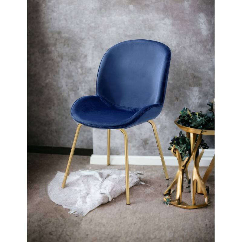 Chuchip Velvet & Gold Finish Side Chair