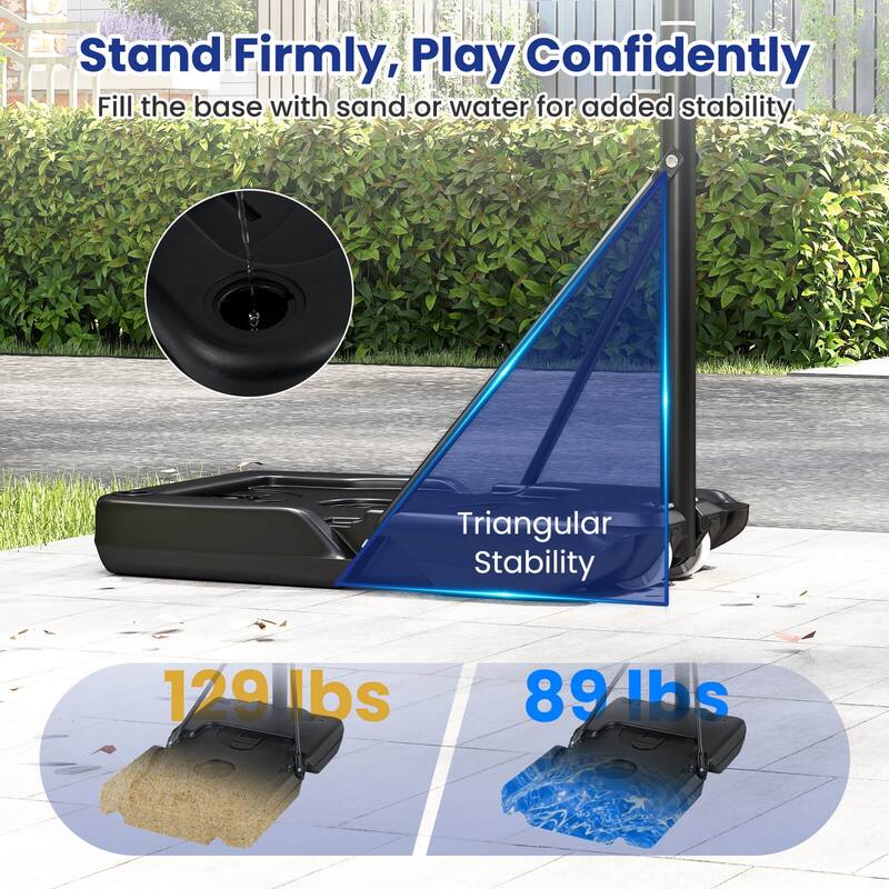 Goplus 3.3-10 FT Portable Basketball Hoop Outdoor with Shatterproof - See Details