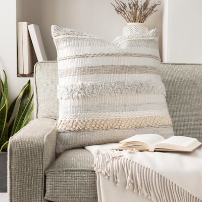 Lilith Cozy Nordic Stripe Wool Throw Pillow