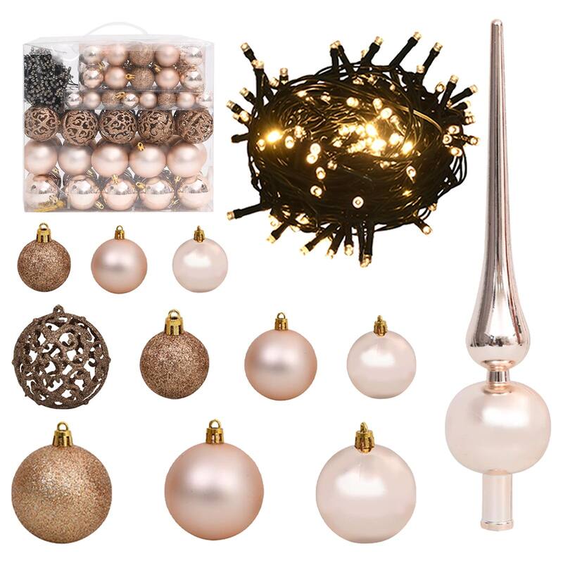 vidaXL Artificial Christmas Tree LED&Ball Set&Flocked Snow Decoration PVC&PE