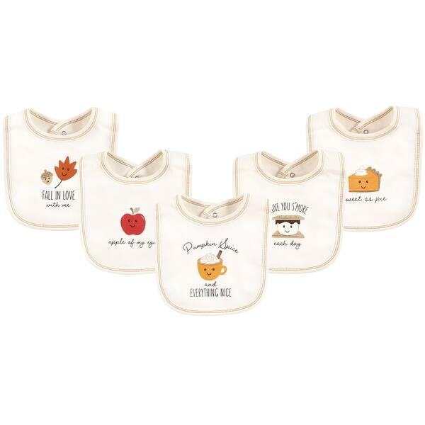 slide 1 of 1, Touched by Nature Unisex Baby Organic Cotton Bibs, Fall Food, One Size - Fall Food - One Size One Size - Fall Food