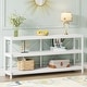 preview thumbnail 8 of 19, Rustic Console Sofa Table, 3 Tiers Industrial Narrow Long Sofa Table All White - MDF