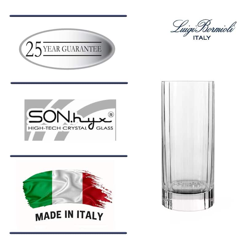 Luigi Bormioli Bach Beverage Drinking Glass Set of 4 - 16.25 oz