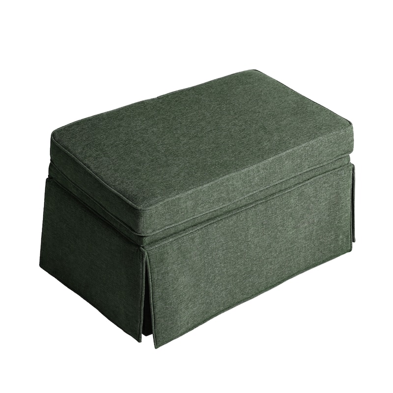 2 Set Rectangle Chenille Upholstered Storage Ottoman