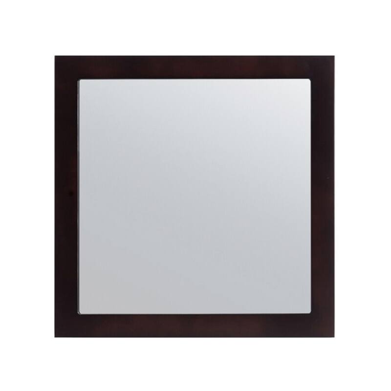 Miseno Orbita 30" x 30" Square Framed Mirror - Espresso