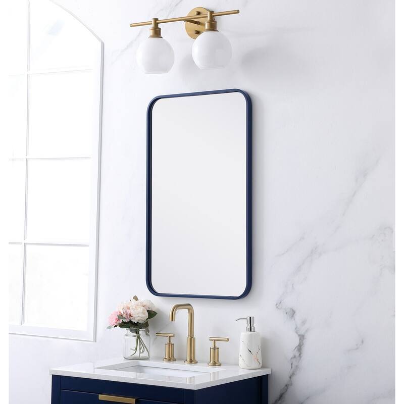 Ezra Soft Corner Metal Rectangular Mirror