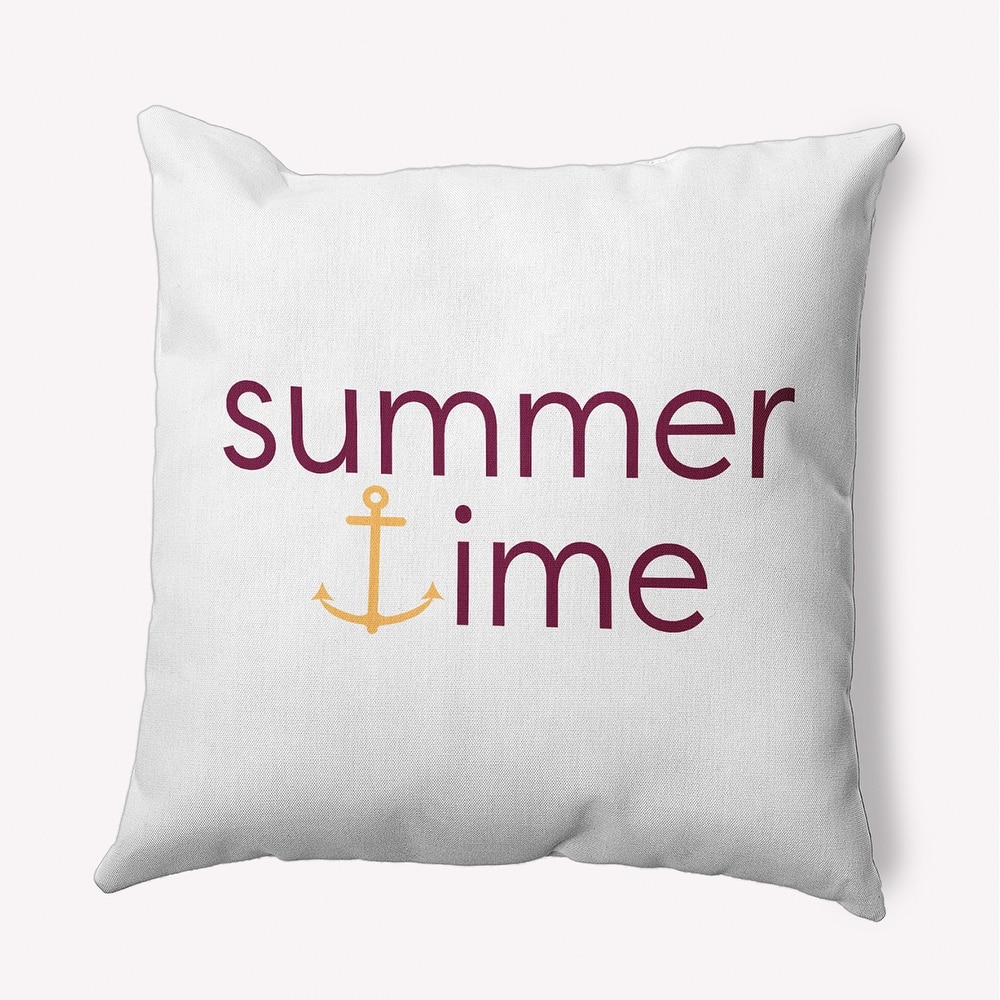 Summer Time Anchored Polyester Indoor/Outdoor Pillow