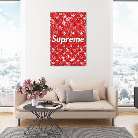 Oliver Gal 'Red Tux Nights Red Vertical' Fashion and Glam Wall Art Canvas Print Lifestyle - Red, White