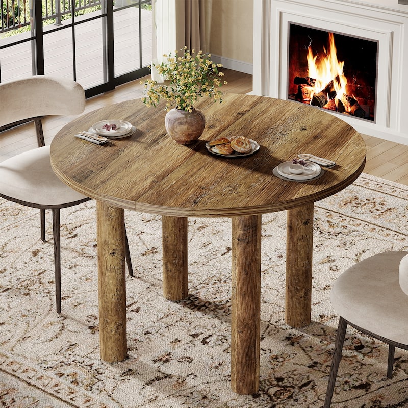 39-inch Round Dining Table for 4
