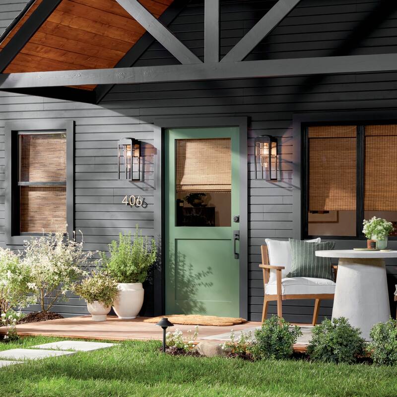 Kichler Lighting Hone 18 in. 1-Light Textured Black Outdoor Wall Sconce