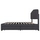 preview thumbnail 19 of 18, Upholstered Bed with 4 Storage Drawers,Wood Slat Support