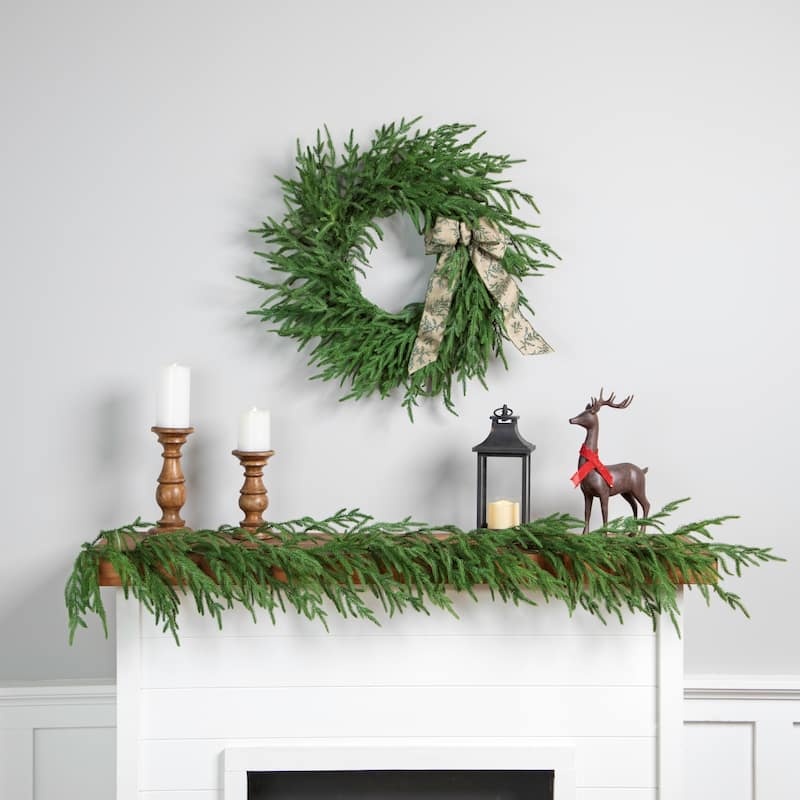 Norfolk Pine Artificial Christmas Wreath - 26" - Unlit